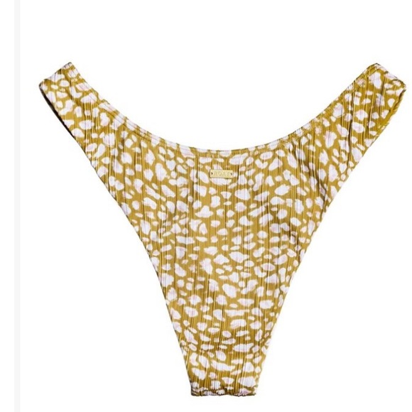‼️Final‼️NWT Roxy Olive Oil Lea Spot Surf Mini Bikini Bottom- Juniors - Picture 2 of 7